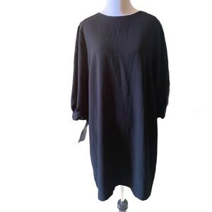 Forever 21 black puff shoulder tie sleeve dress!